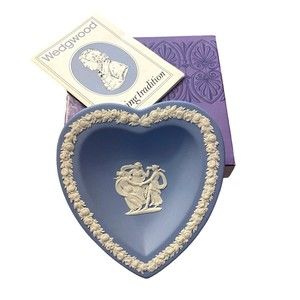 Wedgwood Jasperware Heart Tray Trinket Ring Dish Made in England